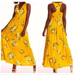 Anthropologie Beautiful yellow/blue floral maxi dress
